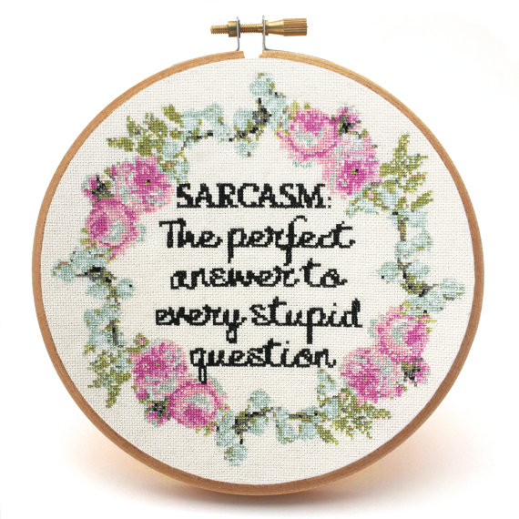 sarcasm cross stitch