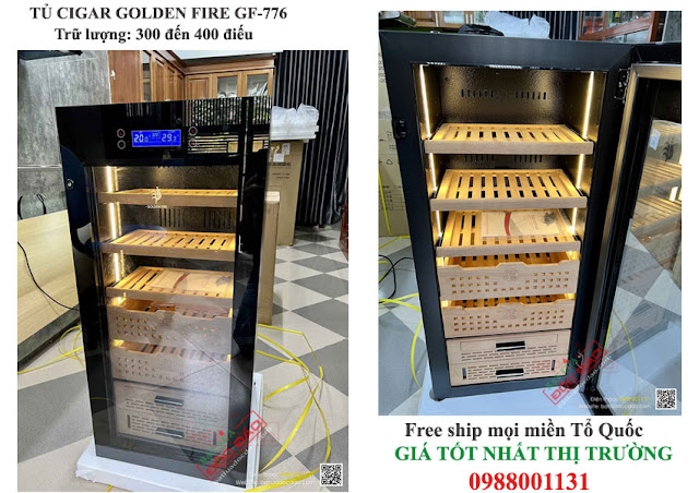 Golden Fire GF776, tủ bảo quản xì gà cắm điện 300 đến 400 điếu