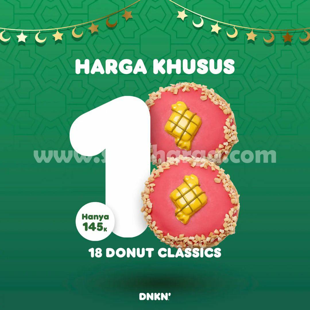 Dunkin Donuts Promo Harga Khusus 18 Donut Hanya Rp. 145 Rb