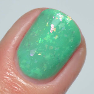 neon green flakie nail polish