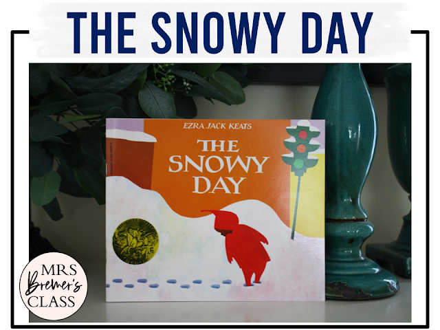 The Snowy Day book activities unit with literacy printables, reading companion activities, lesson ideas, and a craft for winter in Kindergarten and First Grade