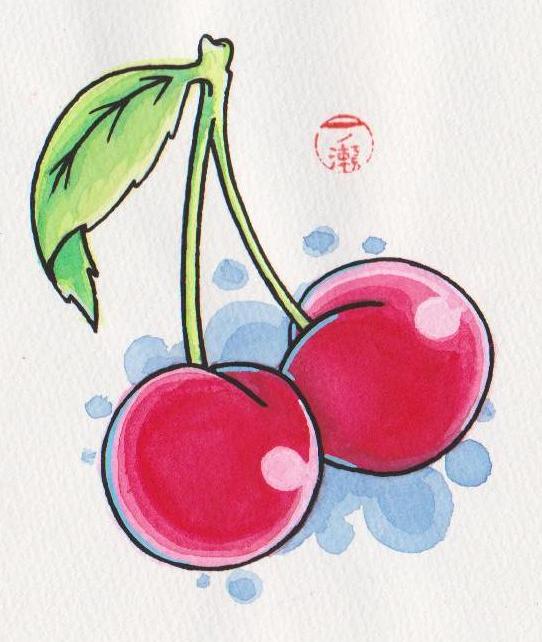 Cherry tattoo design I made for a friend of mine