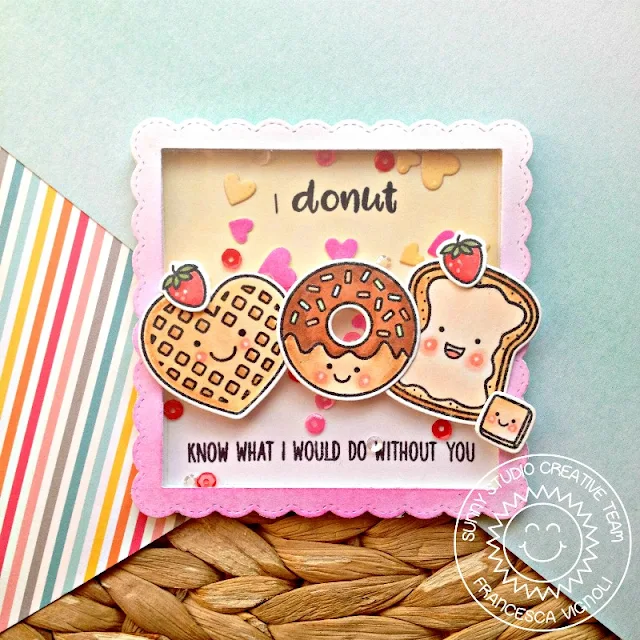 Sunny Studio Stamps: Breakfast Puns Mini Shaker Breakfast Card by Franci Vignoli