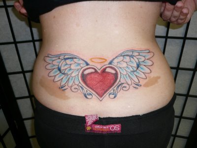 angel wing tattoos for girls on lower back. Heart Tattoo Designs For Girls