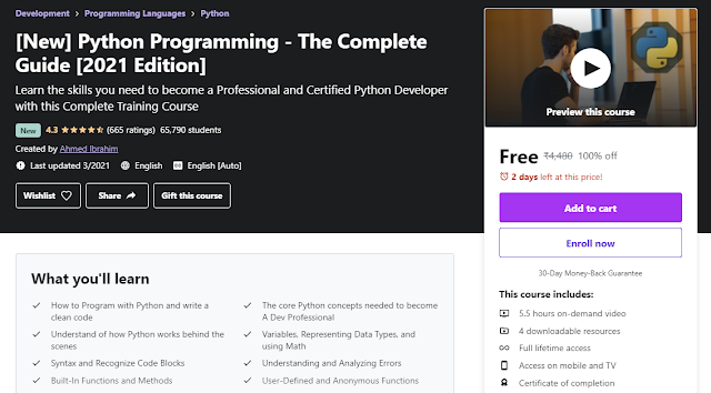 [New] Python Programming - The Complete Guide [2021 Edition]
