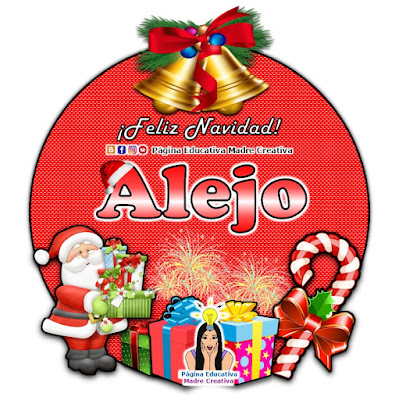 Nombre Alejo - Cartelito por Navidad nombre navideño