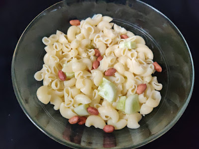 creamy boiled pasta peanut salad