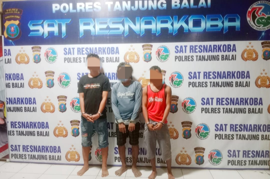 Tiga Pemuda Penjual Narkoba Diamankan Sat Res Narkoba Polres Tanjung Balai