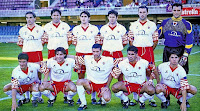 C. D. NUMANCIA - Soria, España - Temporada 1998-99 - Eleder, Cortijo, Álex, Javi Moreno, Ángel Rodríguez y Diezma; Artigas, Caco Morán, Palacios, Octavio e Iñaki - BARCELONA B 0, NUMANCIA 4 (Ángel Luis, Iñaki, Artigas y Barbarín) - 03/10/1998 - Liga de 2ª División, jornada 6 - Barcelona, Miniestadi - El Numancia se clasificó 3º en la Liga y ascendió a 1ª División, con Miguel Ángel Lotina de entrenador