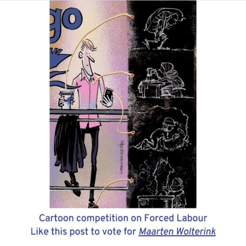 Egypt Cartoon .. Voting begins for the International Cartoon Competition on Forced Labour