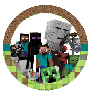 Toppers o Etiquetas de Fiesta de Fiesta de Minecraft para Imprimir Gratis.