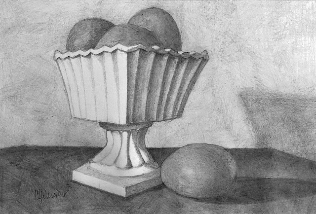 “Eggs in a Cup,” Graphite pencil by Christy Weisinger