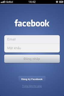 Đăng nhập facebook cho iphone tiếng việt