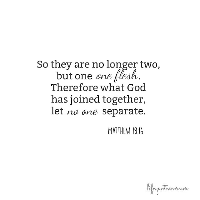 So they are no longer two, but one flesh.