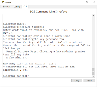 key generate rsa 512 Åifresi Cisco SSH key generate rsa 512 Åifresi Cisco SSH