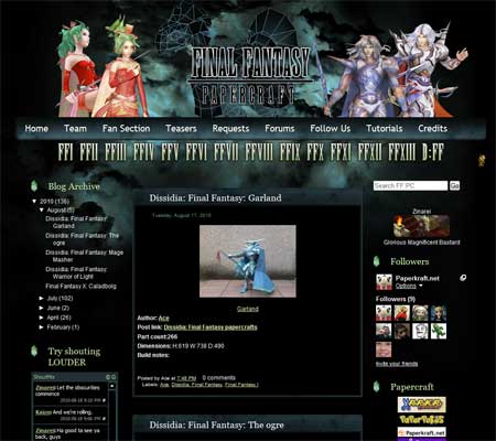 Final Fantasy Papercraft Site