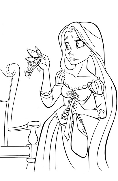Cool Tangled Coloring Pages Of Rapunzel Has