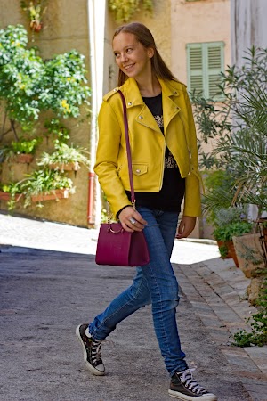 Perfecto Jaune et Sac avec anneau