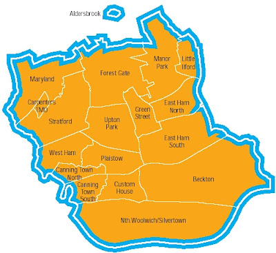 Newham Map Region Political