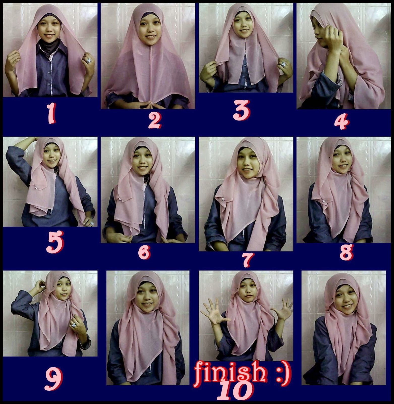 29 Gambar Keren Tutorial Jilbab Segi Empat Lebar Terlengkap