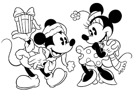 Mickey and Minnie mouse Christmas coloring pages 2