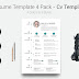 Resume/CV Template 4 Pack