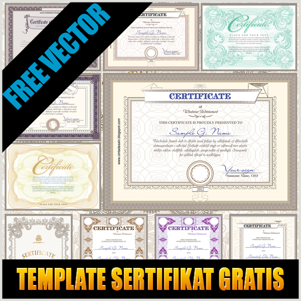 Template Sertifikat Gratis Format CorelDRAW Album Kolase 