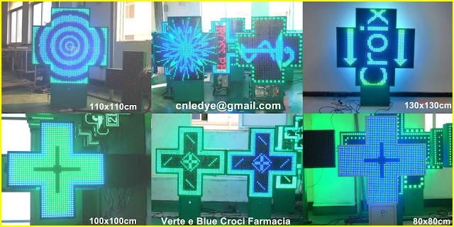 croce farmacie led, insegne per farmacie, display a led