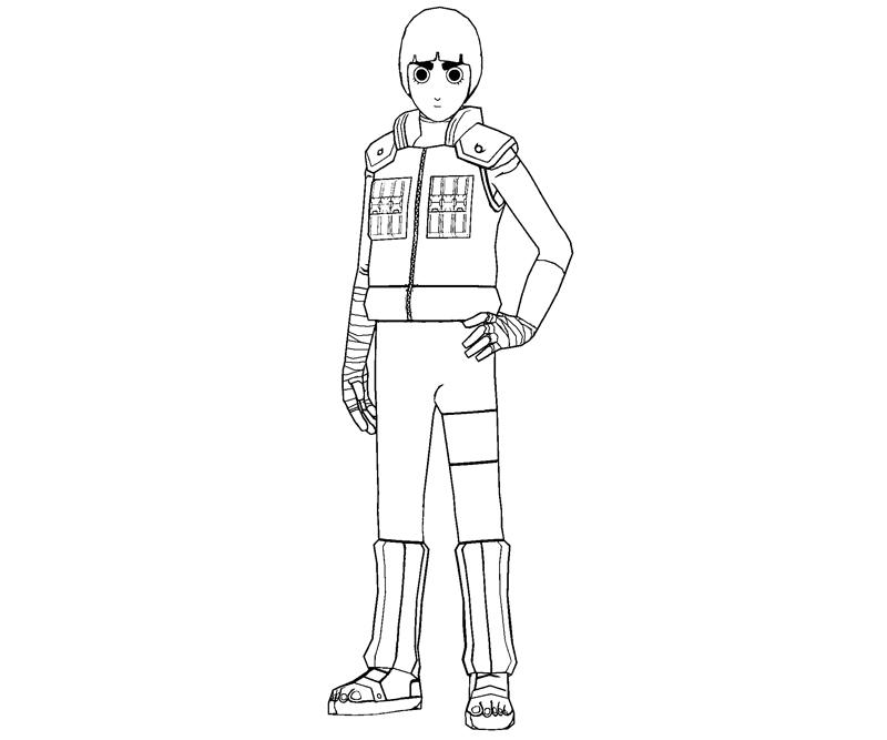 Printable Rock Lee 3 Coloring Page