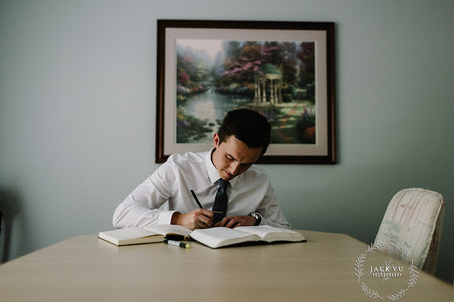 groom writing bride note