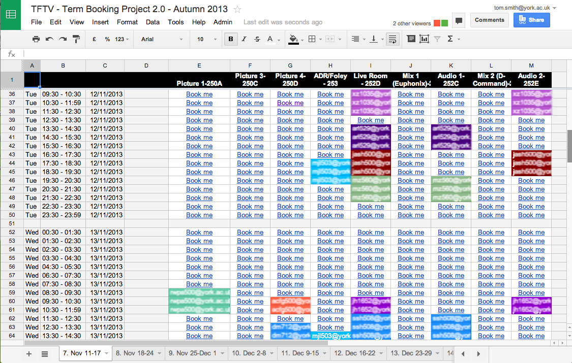 The Apps Script and Google Spreadsheet Room Booking System