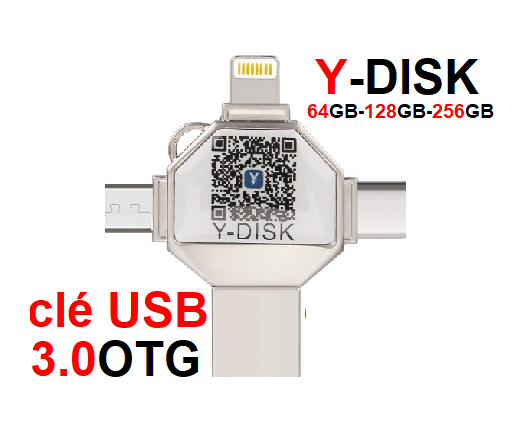 Clé USB  Y-Disk OTG 64GB / 128GB / 256GB  flash drive 4 en 1 USB 3.0 pour iPhone / iOS / Type C / Android / PC... a vendre