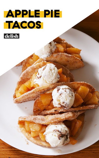 Apple Pie Tacos from Delish.com are a quick fix for those apple pie cravings.
