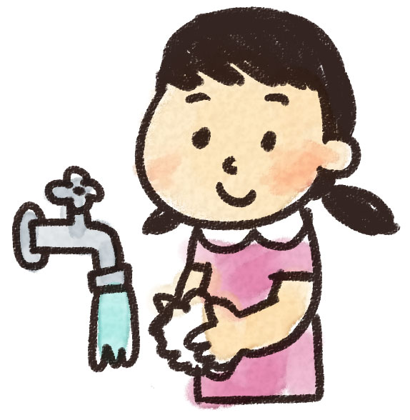 手を洗う女の子のイラスト ゆるかわいい無料イラスト素材集