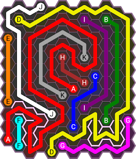 Flow Free Hexes : Pathway  Pack : Level 39 Solution