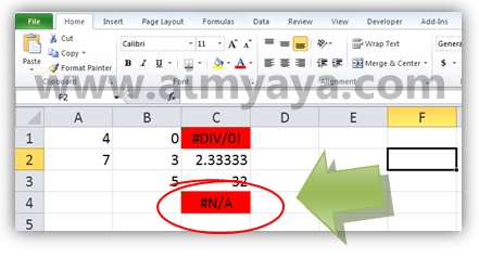 Gambar: Contoh sel error yang ditandai dengan warna merah secara otomatis di Microsoft Excel 