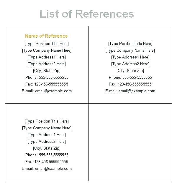 apa resume format resume reference list sample references list resume format with references sample job reference list template curriculum vitae formato apa 2019