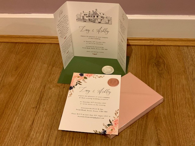Beautiful floral wedding invitations