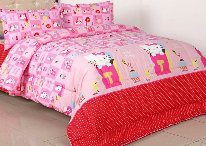 borneo butik MOTIF  HELLO KITTY KOTAK PINK