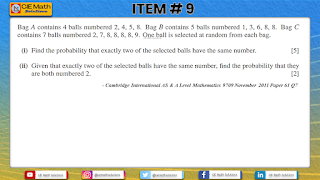 Cambridge AS level exam, Cambridge probability and statistics, conditional probability, mutually exclusive events, independent events, probability, sample space, dependent events, tree diagram, with replacement, without replacement, dice probability