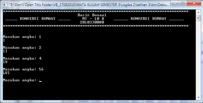 Bahasa C++ (Aplikasi Konverter Bilangan ROMAWI )