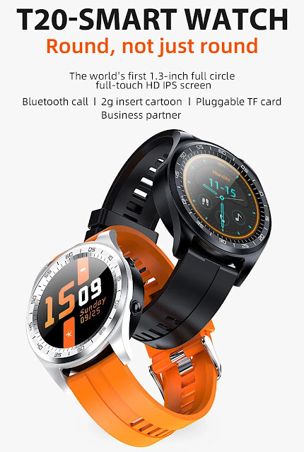 Bakeey T20 1.3'' Full-round Touch Screen bluetooth Call SIM TF Card Music Playback Message Reply Camera Control Calculator Multiple Languages Smart Watch Phone