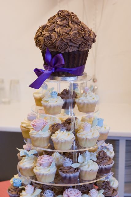 Lovely Giant Chocolate Wedding Cupcake Tower