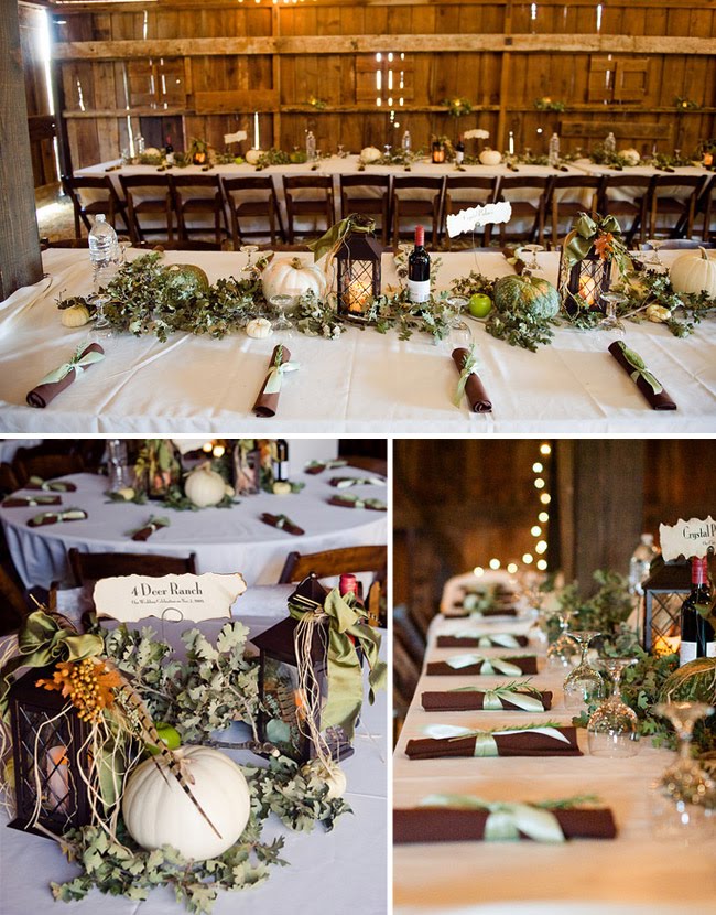 Impeccable rustic table settingsThe color palette of chocolate brown and 