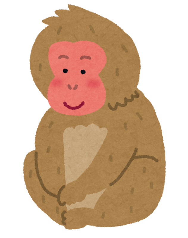 無料イラスト かわいいフリー素材集 猿 ニホンザルのイラスト