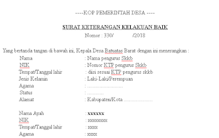 Format Contoh Surat Keterangan Kelakuan Baik Dari Kepala Desa Munaz Bagus