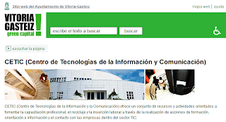 Imagen de la página web del Centro de Estudios de la Tecnología y Comunicación - www.vitoria-gasteiz-org/cetic