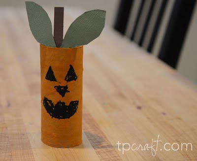 Pumpkin Craft with Toilet Paper Roll