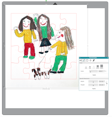 Make a Jigsaw Puzzle from your children's artwork. Designed by Janet Packer (Crafting Quine) for the Silhouette UK Blog.