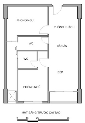 Sửa nhà có bếp ăn nhìn thẳng vào khu wc